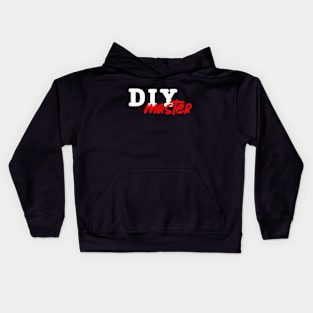 DIY master in white and red Kids Hoodie